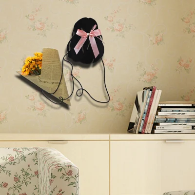 Metal Girl Flower Wall Vase Headband Organizer conservazione parete Hanging
