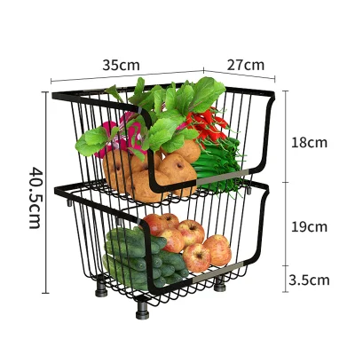 3 livelli cucina multifunzionale cestelli per la conservazione della frutta vegetale impilabili verdure Contenitori di stoccaggio