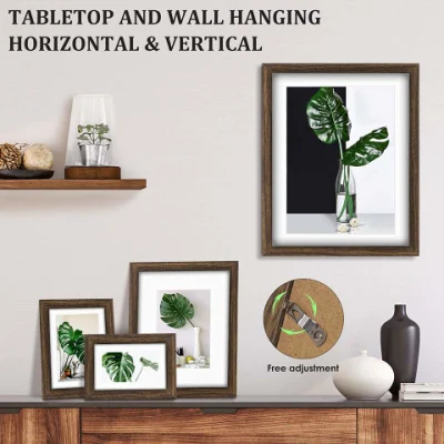 Set cornice foto/legno/legno 11 PZ Kit galleria parete rustica Con tappetino per piano portapaziente/parete