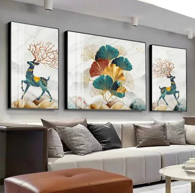 Quadri animali moderni soggiorno decorazione Porch Cristallo Porcellane Paesaggio Arte della parete