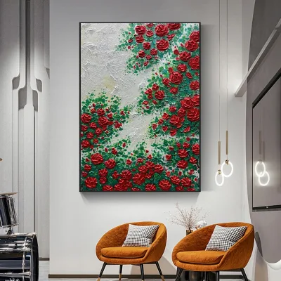 Fiori grandi dipinti a mano soggiorno decorativo tre-dimensionale Hanging olio decorativo Pittura