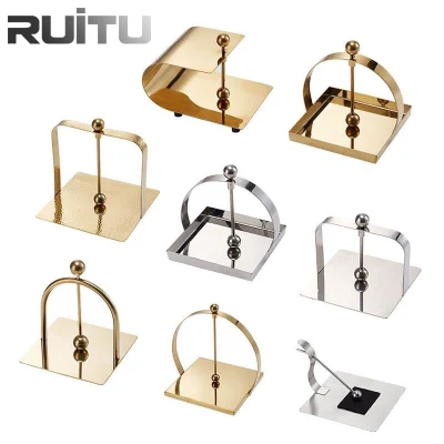 Banchetto nuziale a forma di foglia buffet catering Party Luxury Table Top Tissue Gold supporto carta legno Stand Ristorante Royal Tissue Golden Supporto