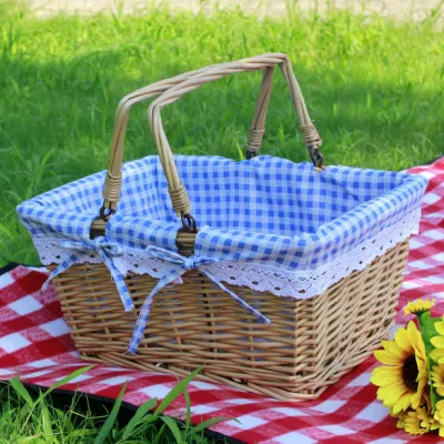 Prezzo scontato Rattan frutta Rattan Rattan frutta Eco-friendly Rosso Verde Grande picnic Cestello di conservazione