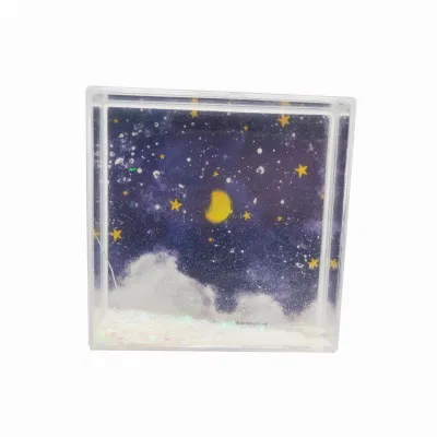 4*4&quot; OEM Liquid glitter Photo Frame personalizzato Confetti Water Telaio