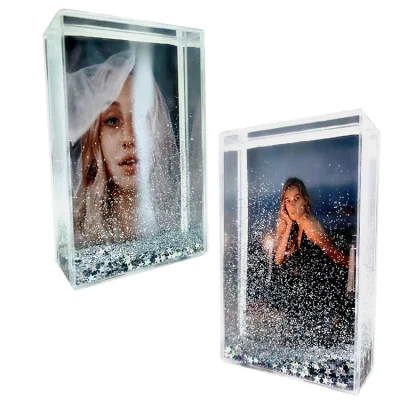 CORNICE fotografica CON glitter a liquido Instax MINI Size 2X3 Acqua