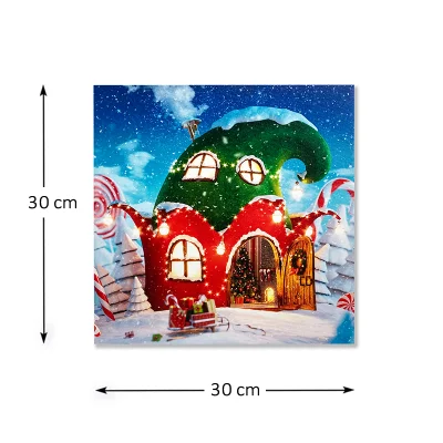 Decorativo illuminato pacifica Winter LED Wall Art Canvas stampe per Decorazioni natalizie