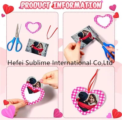 San Valentino Plaid Foto cornici ornamenti cuore cornice Hanging Ornamenti
