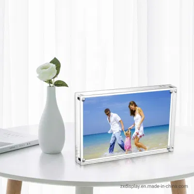 Cornice fotografica acrilica trasparente con magnete in vetro Plexi