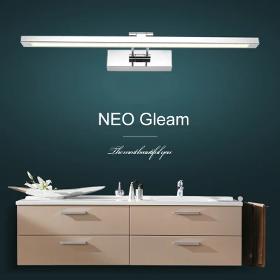 Specchio luce LED bagno parete luce specchio vetro impermeabile anti-nebbia Lampada LED per cabinet in acciaio inox Brief moderno (WH-MR-39)