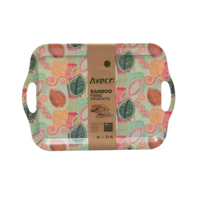 Vassoio di raccolta in fibra di bambù rotonda Aveco con manico per frutta