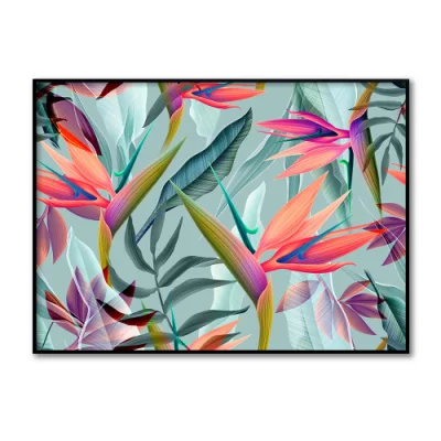 Factory Direct Custom Floating Black Frame colorato pianta Wall Art Wholeasale vernice tela cornice