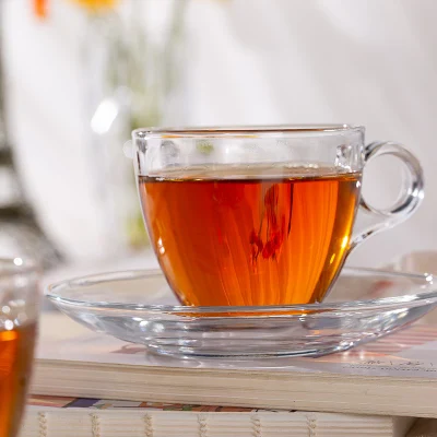 Tazze da caffè in vetro da 190 ml, a basso prezzo e personalizzate, tè nero Tazza