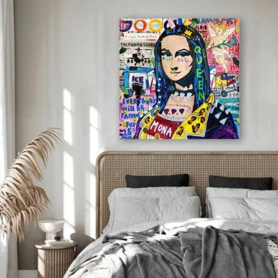 Custom Ready to Hang Astronauta decorativo Graffiti Wall Art Canvas Pittura