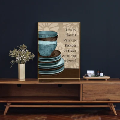 2 pezzi di tela Wall Art pittura incorniciata Picture Display per Home Room Decoration Modern Quotes Kitchen Vintage retro decor