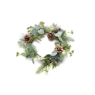 Decorazioni natalizie coni di pino foglie verdi corone Hang Nizza su Porte e finestre abbellite le pareti decorate con fiori artificiali Corona