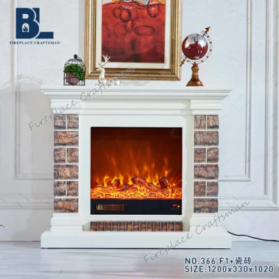 Moderno camino elettrico intagliato in legno mattone Mantel Surround Stand Per decorazione soggiorno