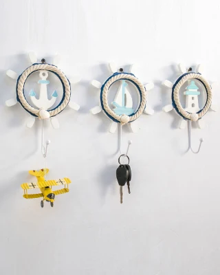 Decorazione a parete a forma di volante con gancio a parete, appendiabiti a chiave