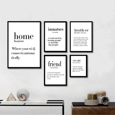 Citazioni motivazionali Stampa di opere d&prime;arte da parete in tela Casa moderna Decorazione parete Art Set pezzo incorniciato Picture Display