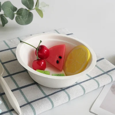 Nuovo cestino da tavola monouso carta bianca polpa di insalata frutta serving Bowl Per Natale (AO-305)