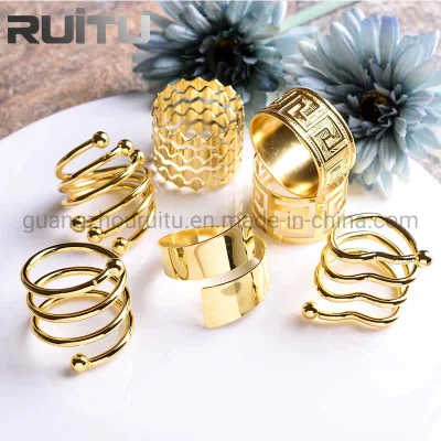 Altro Hotel acciaio inox Wedding Bar Metal decorative Hotel Table Top buffet Banquet Accessories Cheap Brass Gold Restaurant Tovagliolo di carta Supporto