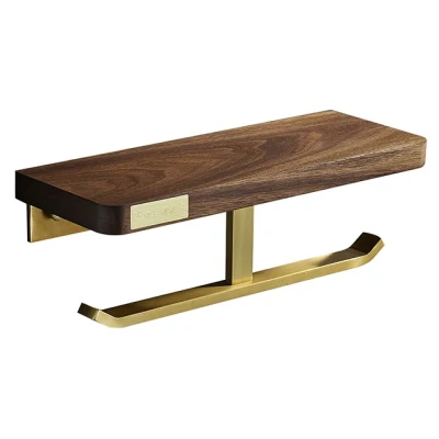 Home WC WB spazzola di legno carta assorbente in oro Titolare Real Wood