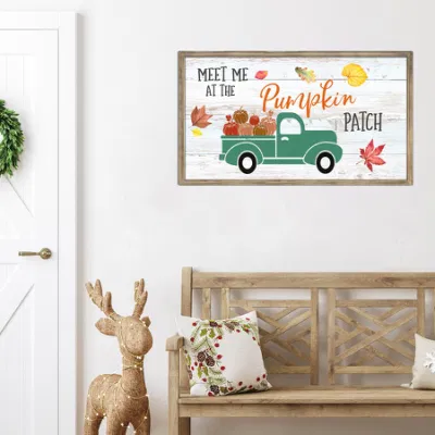 Cornice di legno tela muro arte di stampa a basso costo casa soggiorno Decorazione semplice moderno Pumpkin Holiday Season decor legno massello