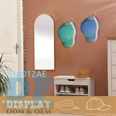 Portabile Hat Displayer Hat Holder appendiabiti acrilici per cappello da parete Montaggio a parete cappello Muro Organisateur Chapeau pour Mur 6 PC/set