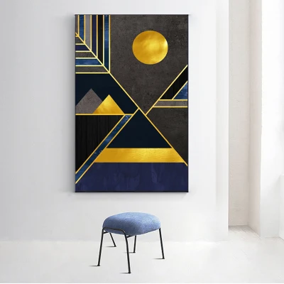 Vendita all&prime;ingrosso cornice decorativa tela parete Arte astratta oro lamina Home Decorazione tela pittura Wall Art
