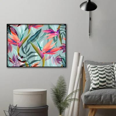 Factory Direct Custom Floating Black Frame colorato pianta Wall Art Wholeasale vernice tela cornice