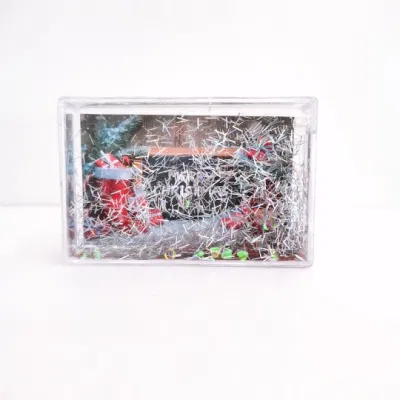 Instax regalo personalizzato Fotolijst Natale tema 2X3inch liquido galleggiante acqua Cornice fotografica con glitter