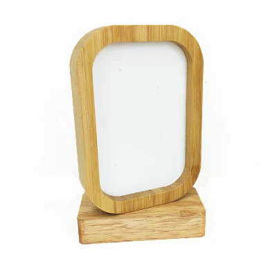 Sublimazione Blank Bamboo &amp; legno Photo Frame Heat Transfer Printing Set da tavolo Memorial Photo Frame a forma di cuore Photo Frame