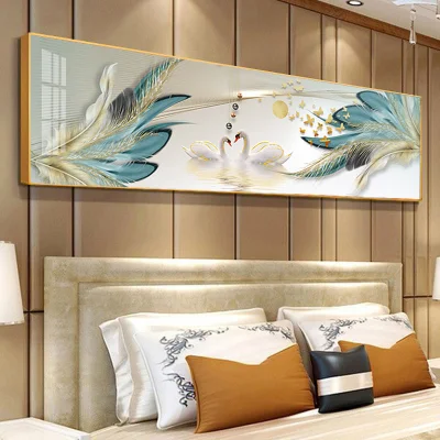 Pittura astratta Oro Nero fiore Rosa Cristallo decorazione della camera da letto in porcellana Arte della parete