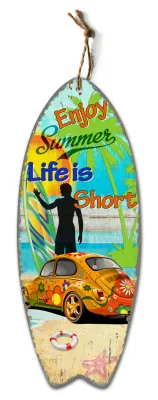 Forma di surf mdf applique, Marine Wall applique Panging Artigianato in legno decorativo Beach Plaque