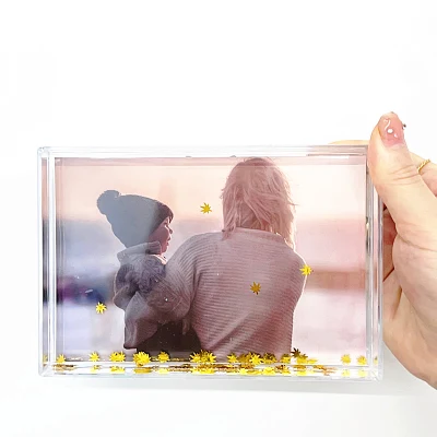 Liquid Photo Frame 4X6 acrilico Photo Frame con acqua e. Glitter