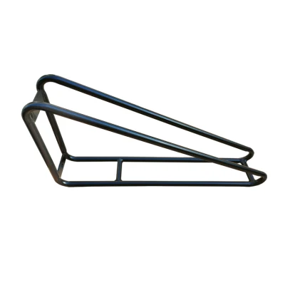 Staffe per bici triangolari in metallo rivestite di nero per display da parete