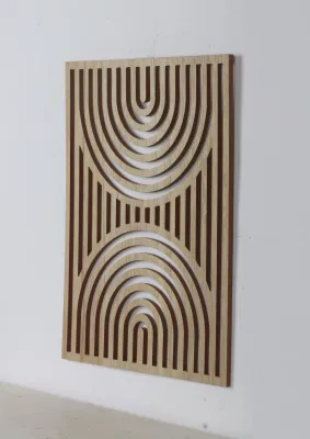 Natura legno intagliato parete Art Farmhouse Geometric Frame Hanging Home Deco placca