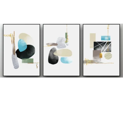 Astratto motivo di pietra verde Nordic Poster tela pittura immagine della parete Cuadros decorazione geometrica Casa decorazione senza cornice