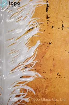 Pitture di arte della piuma bianca sul vetro basso del ferro (MR-YB6-2041A)