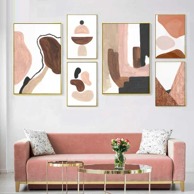 Moderno Absrtact Color Block Pictures Bathroom Wall Art Canvas Poster Stampe Wall Art per decorazione hotel camera da letto