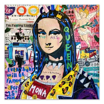 Custom Ready to Hang Astronauta decorativo Graffiti Wall Art Canvas Pittura