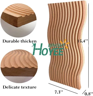 Vassoio decorativo a forma di onda vassoi in legno naturale per l&prime;arredamento