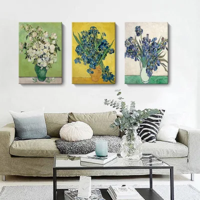 Decorazione della stanza pittura classica dell&prime;olio della parete incorniciata di arte tela di fiore Stampa