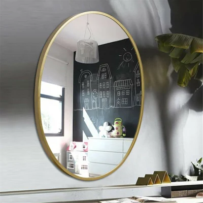 JH elegante cornice Specchio parete bagno cornice oro rotondo Specchio per medicazione