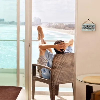 Factory Wood Beach insegne decorazione targa con parete a tema costiero Arredamento per la camera Home