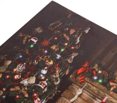 Incorniciato Wall Art stampe in tela allungata con luci LED Merry Decorazione domestica della serie di Natale