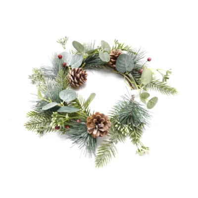 Decorazioni natalizie coni di pino foglie verdi corone Hang Nizza su Porte e finestre abbellite le pareti decorate con fiori artificiali Corona