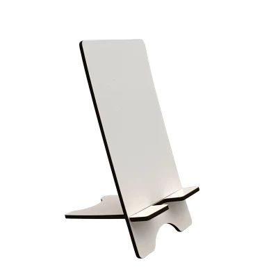 Vendita all&prime;ingrosso sublimazione MDF Board Mobile Holder forma rettangolare Bianco Cellphone Supporti da tavolo