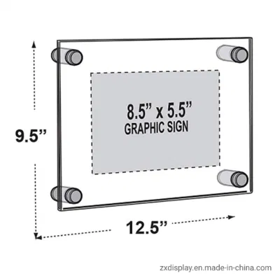 Supporto per segnaletica mobile per display poster in acrilico montato a parete