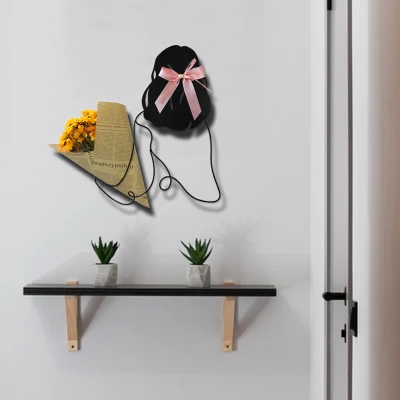 Metal Girl Flower Wall Vase Headband Organizer conservazione parete Hanging