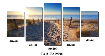Fine 5 pannelli Ocean Canvas Stampa Hotel Decorative Wall Art Stages